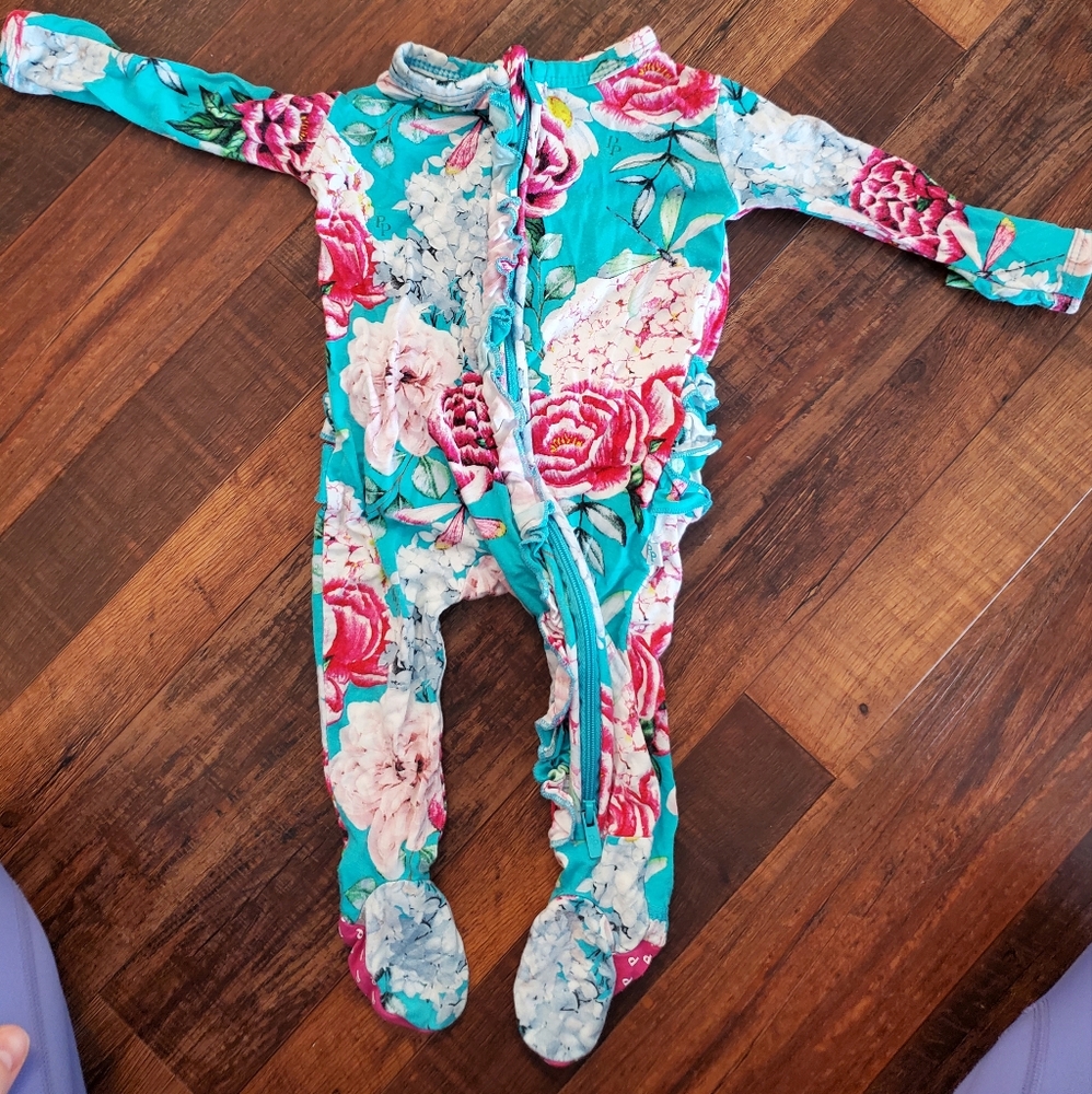 Posh peanut Newborn bamboo baby girl pajamas